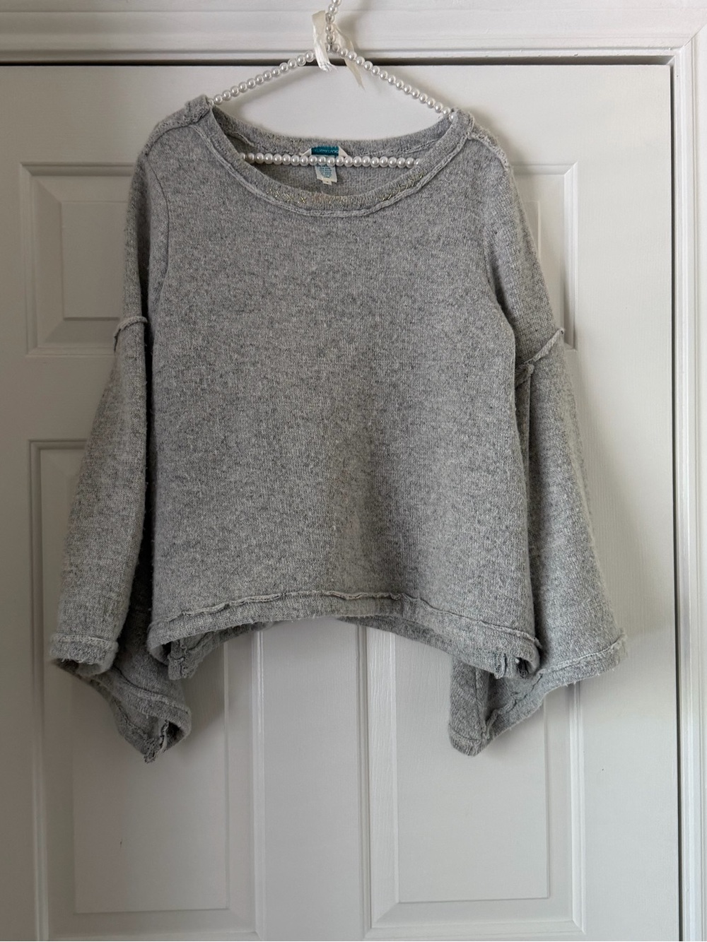 Sundance Grey Wool Blend Bell Sleeve Sweater